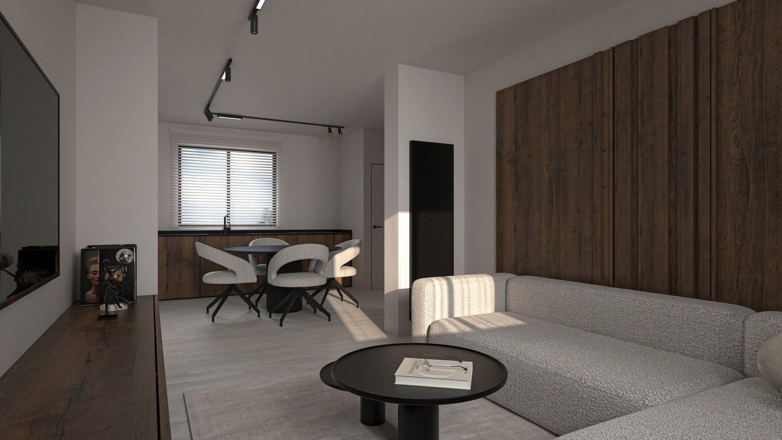 TV unit — a floating element bringing subtle structure to the living space